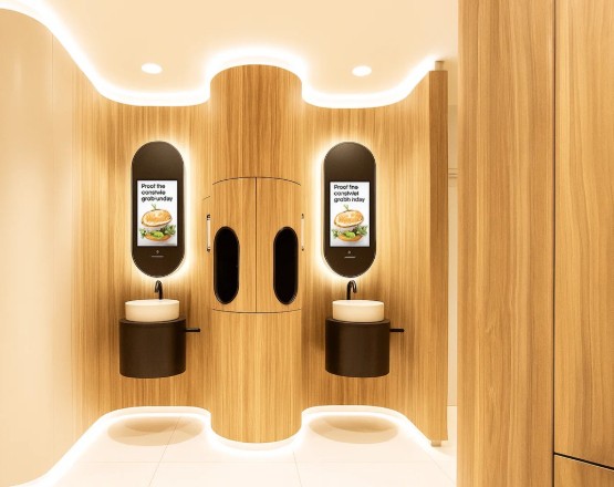 Airport restroom installation